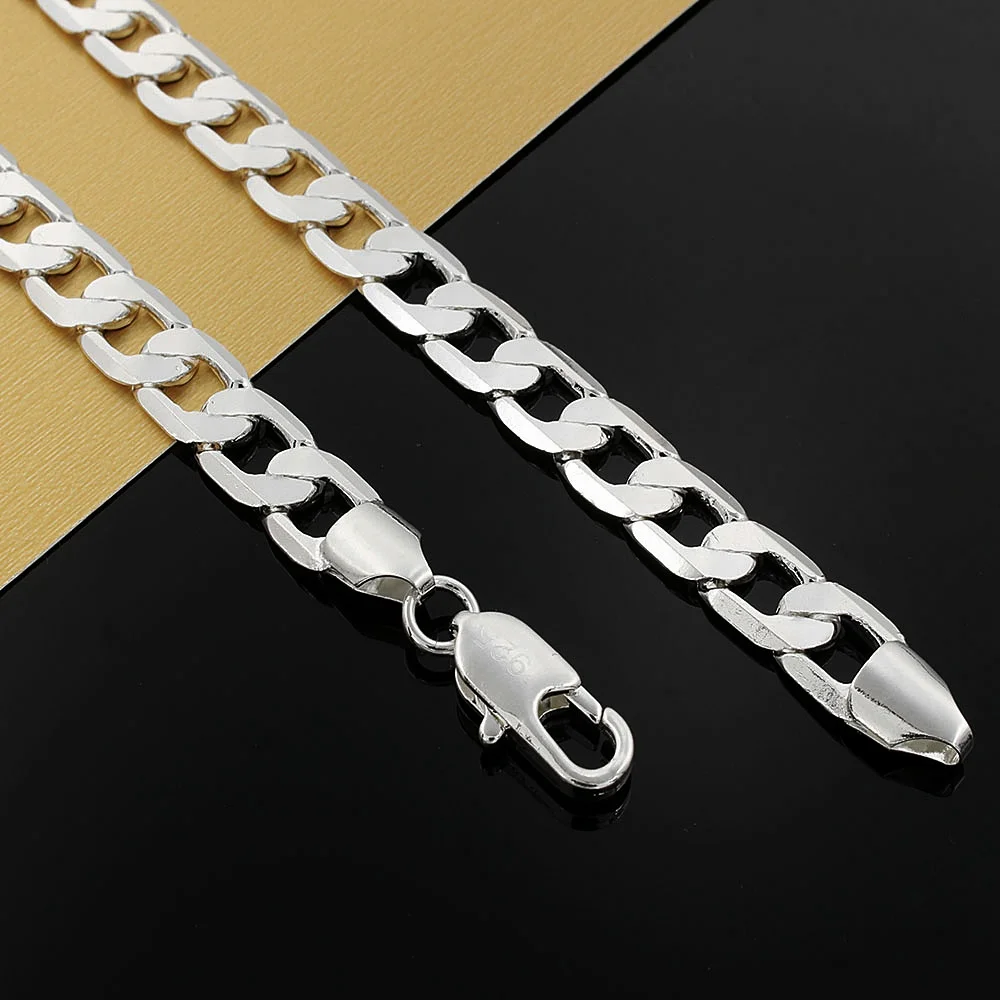 Hot classic 10MM Chain 925 Sterling Silver Necklace for men's 20/24 inches luxury Popular brands Jewelry wedding Christmas gifts