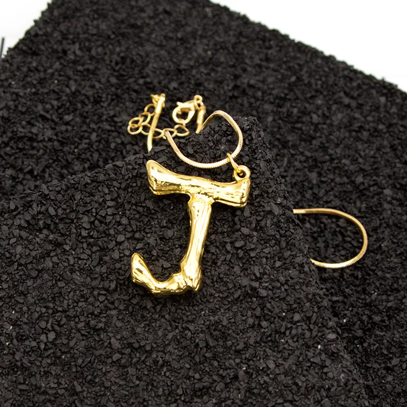 Choker Alphabet Pendants Gold Color Copper Big Large initial A-Z Letter Pendant Necklace 26 Initial Collares Jewelry