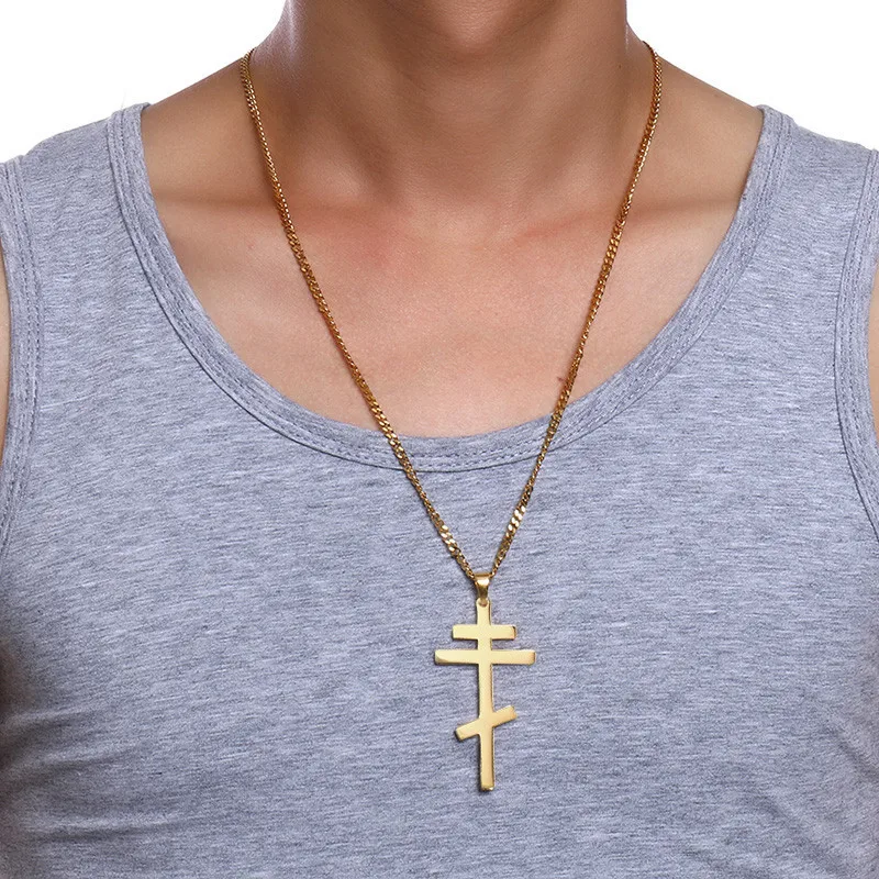 Russian Orthodox Cross Pendant Men Women Christian Crucifix Male Church Eternal Church Inspirational NIKA Necklace