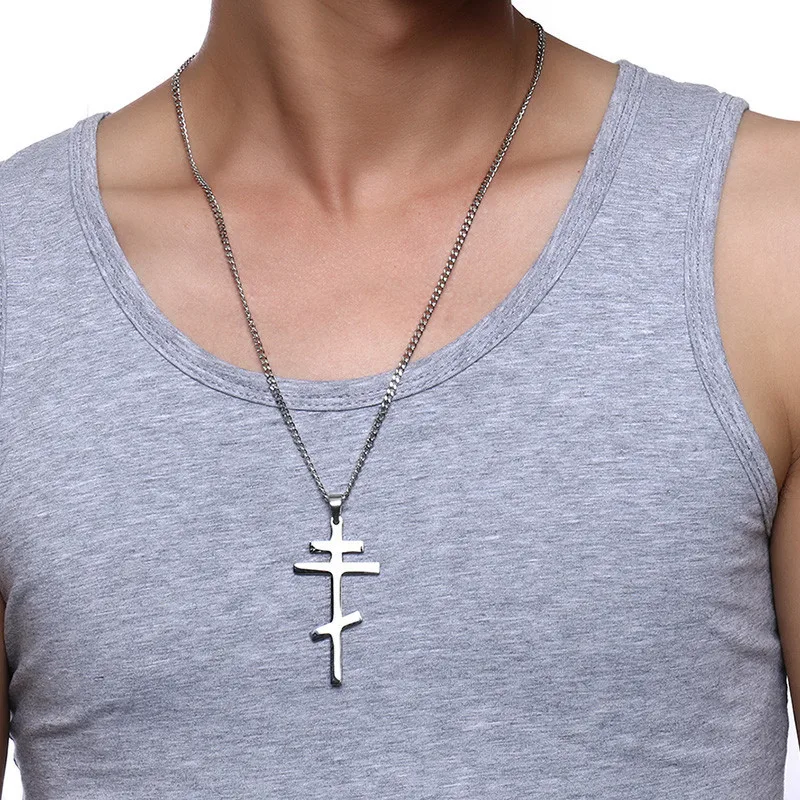 Russian Orthodox Cross Pendant Men Women Christian Crucifix Male Church Eternal Church Inspirational NIKA Necklace