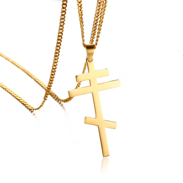 Russian Orthodox Cross Pendant Men Women Christian Crucifix Male Church Eternal Church Inspirational NIKA Necklace