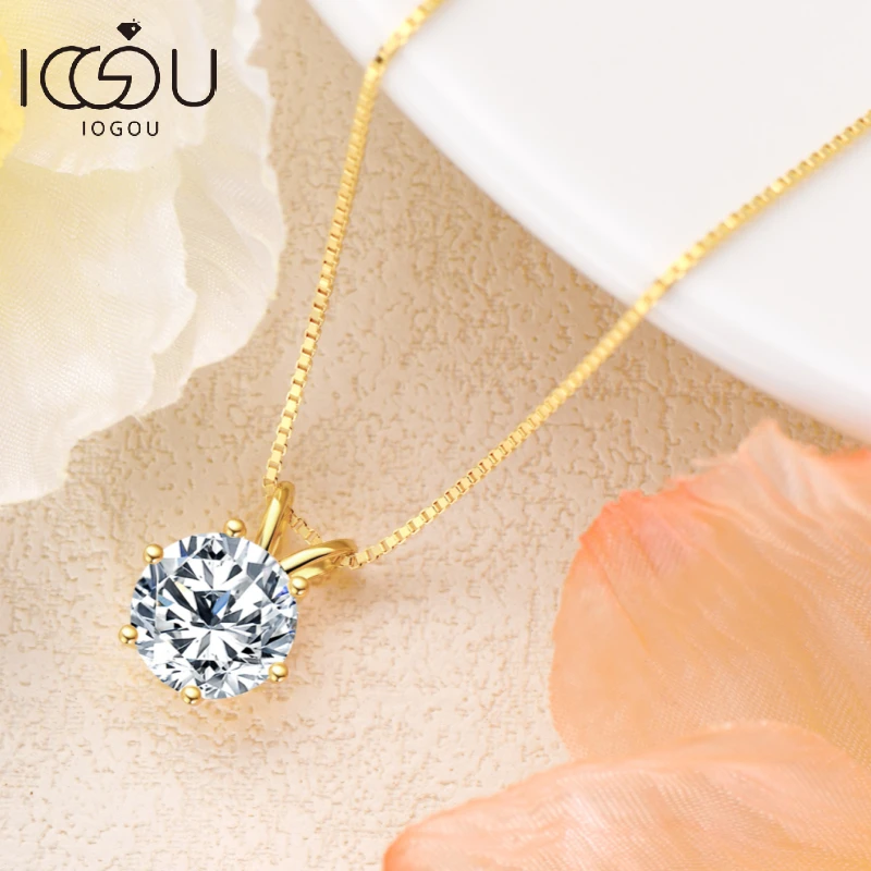 Luxury 3.0 Carat Moissanite Pendant Necklaces for Women Real 925 Silver 1ct 2ct Diamond Necklace Engagement Jewelry Gifts