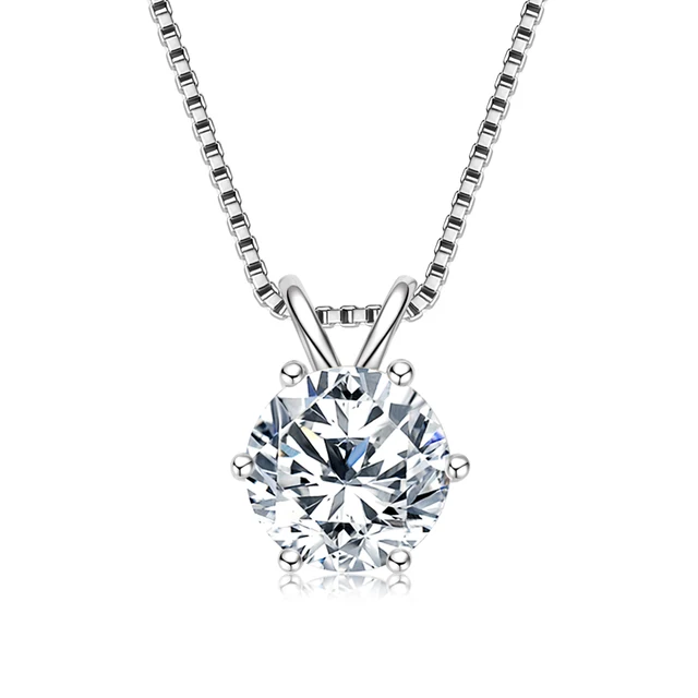 Luxury 3.0 Carat Moissanite Pendant Necklaces for Women Real 925 Silver 1ct 2ct Diamond Necklace Engagement Jewelry Gifts