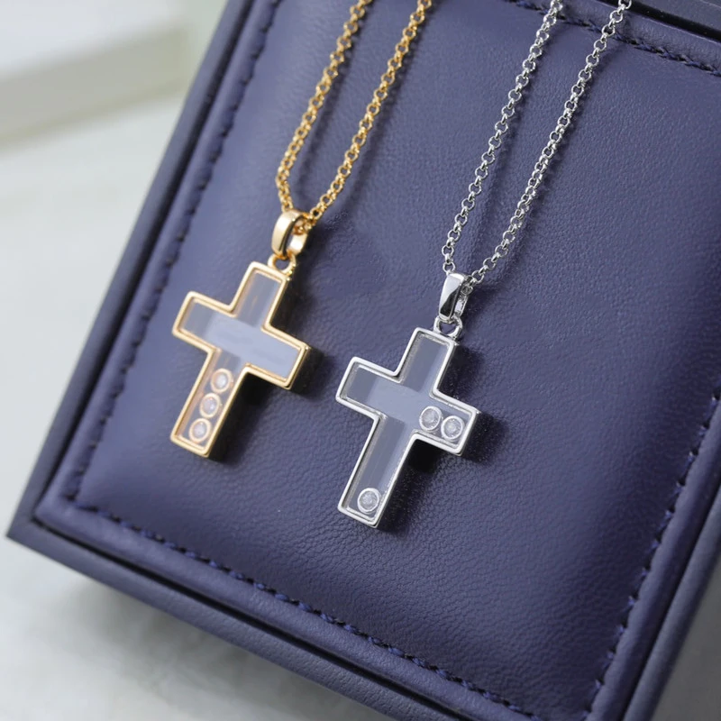 Hot Selling 925 Sterling Silver Cross Necklace for Women's Fashion and Luxury Brand Jewelry Party Couple Gift