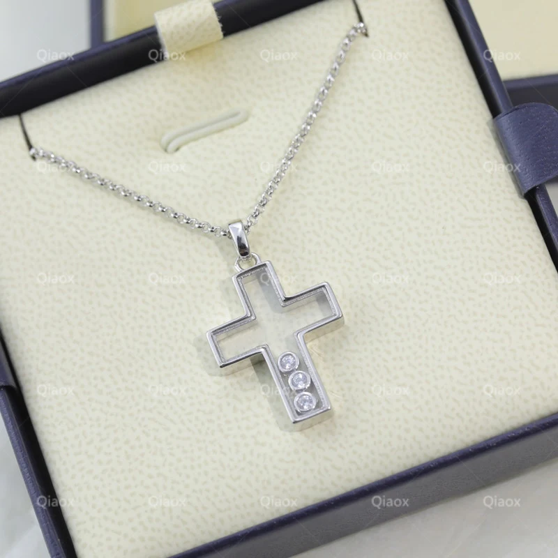 Hot Selling 925 Sterling Silver Cross Necklace for Women's Fashion and Luxury Brand Jewelry Party Couple Gift