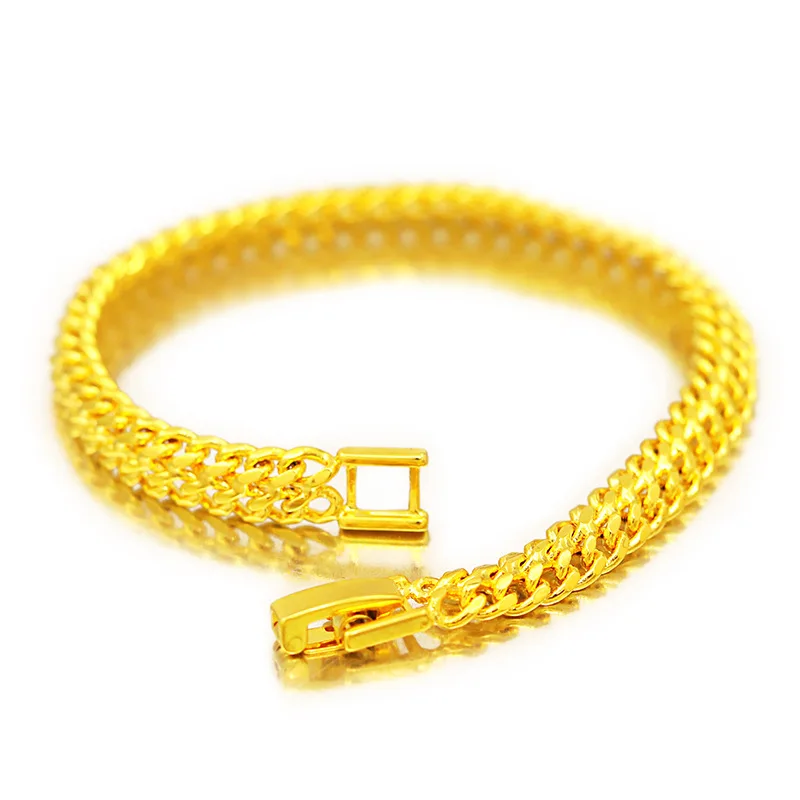 Fashion 14K Gold Bracelet for Women Wedding Engagement Fine Jewelry Luxury Watch Chain Bracelet Not Fade Fine Jewelry Gifts