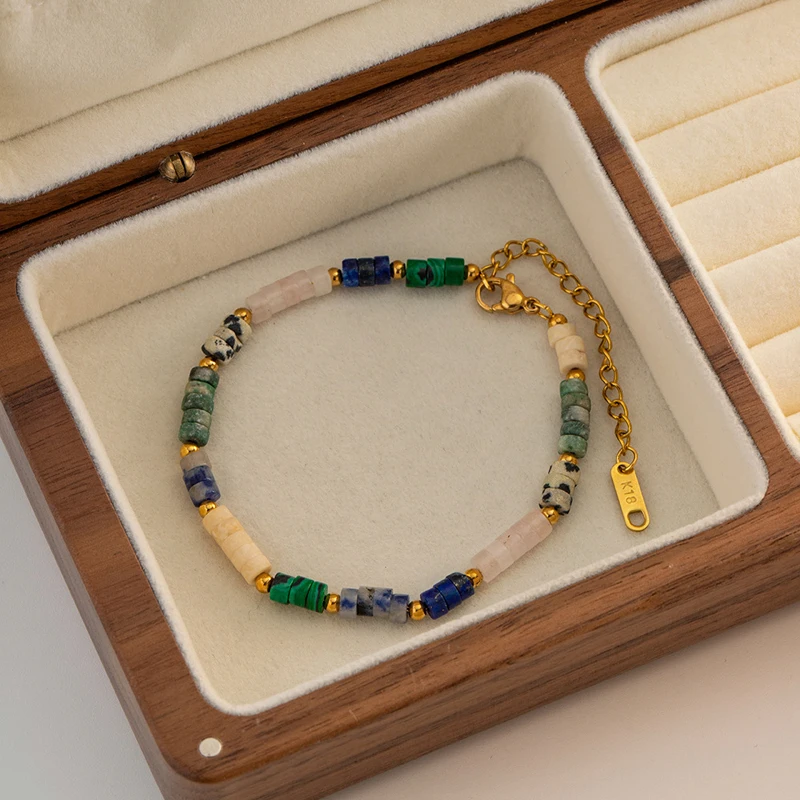 Bracelet Delicate Adjustable 14k Gold Filled Chains Natural Stones Pulsera Mujer Unique Women Boho Bracelet