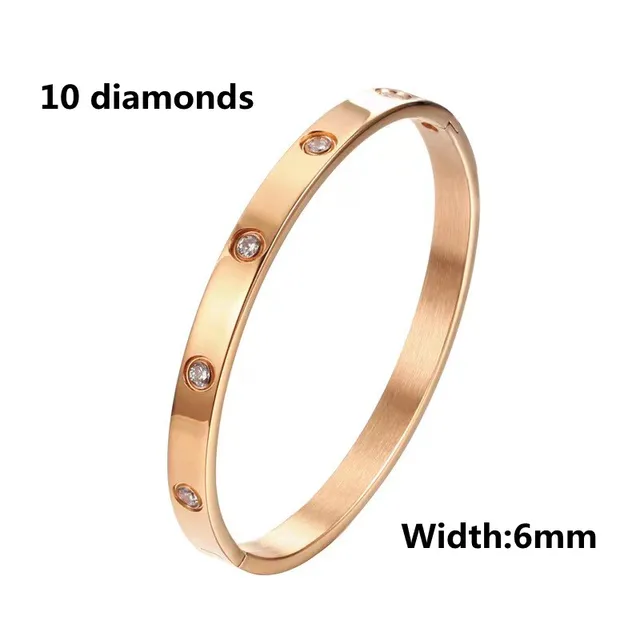 Luxury Brand Plated Gold Bracelet Zircon Men Titanium Steel Bracelet Couple Love Birthday Gift  Women High Jewelry Gifts