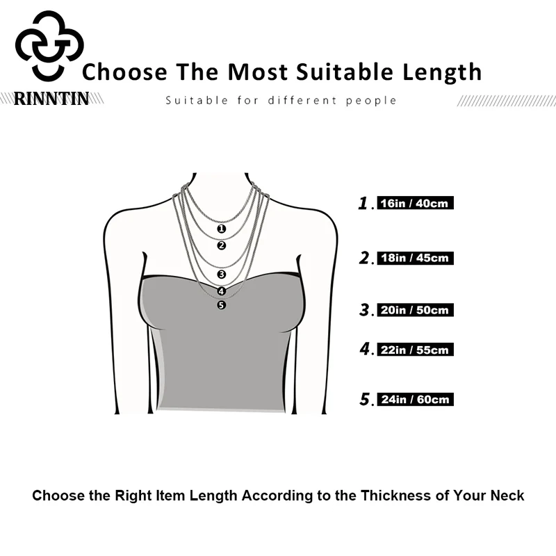 Rinntin Rose Gold 925 Sterling Silver Fashion Cable Link Chains Necklace for Women Thin Neck Chain Accessories Jewelry SC06