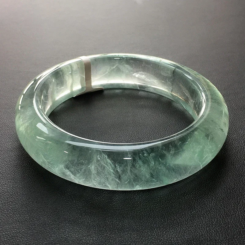 Fresh Jelly Green Natural Fluorite Crystal Bangle for Girl Women Gift Lucky Crystal Bracelets Fashion Bangles Jewelry JoursNeige