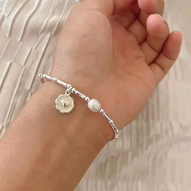 925 Sterling Silver Bracelet Partial Pearls Knots Bracelet for Women Simple Fashion Jewelry Girl Birthday Gift