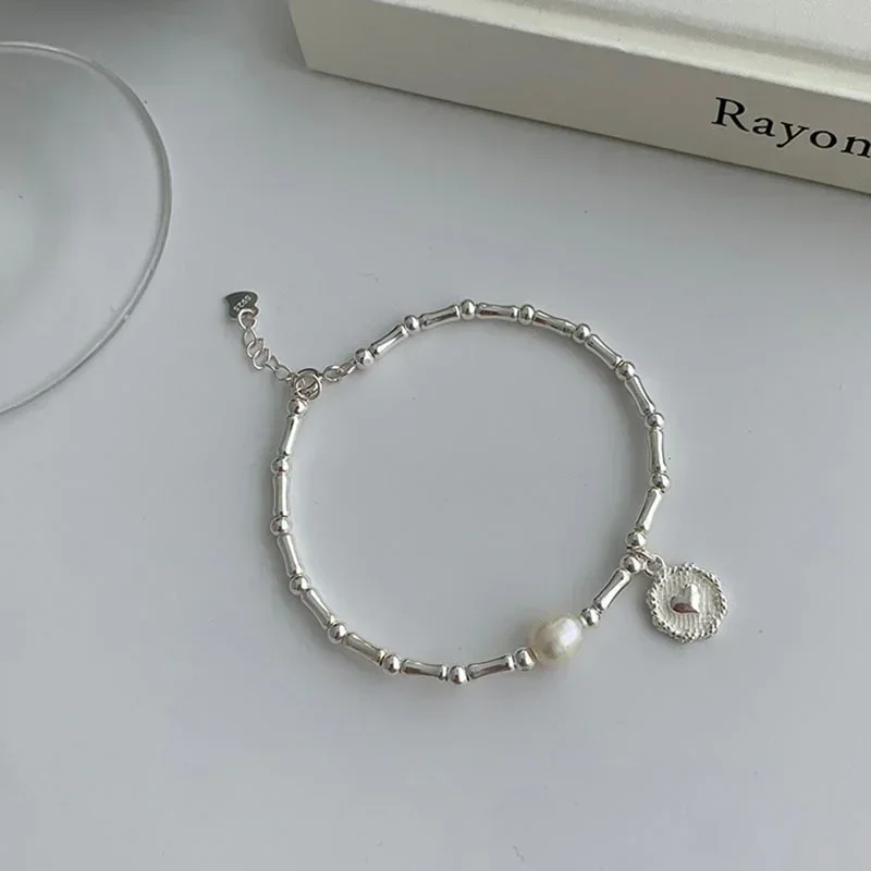 925 Sterling Silver Bracelet Partial Pearls Knots Bracelet for Women Simple Fashion Jewelry Girl Birthday Gift