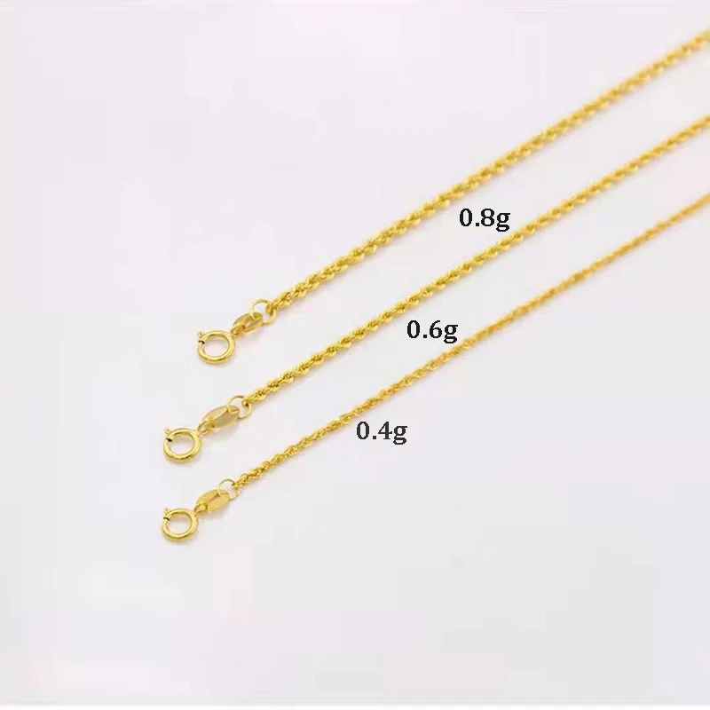 Fine Jewelry Real 18K Gold Twisted Chain Bracelet Solid AU750 Rope Chain Wedding Gift for Women BR002