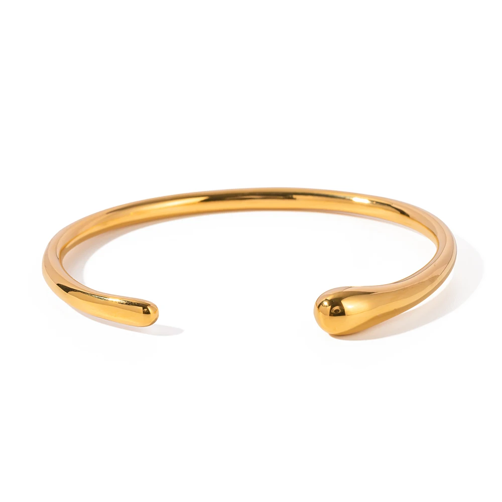 Elegant 18k Gold Plated Stainless Steel Irregular Bangles Stainless Steel Trendy Fashion Wrist For Girls Fashion Jewelry