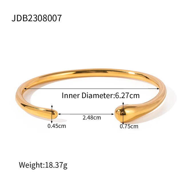 Elegant 18k Gold Plated Stainless Steel Irregular Bangles Stainless Steel Trendy Fashion Wrist For Girls Fashion Jewelry