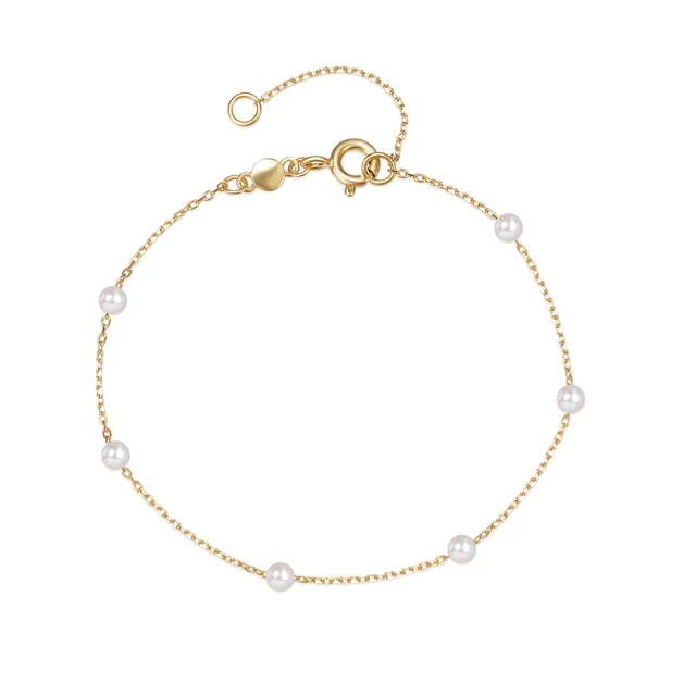 Mini Summer Pearl Bracelets For Women 925 Sterling Silver Adjustable Elegant Pearls Bangle Fine Wedding Banquet Jewelry