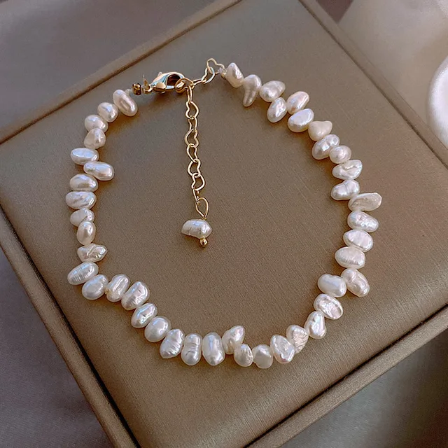 100% Natural Baroque Freshwater Pearl 14K Gold Filled Ladies Bracelet Jewelry For Women Birthday Gifts No Fade
