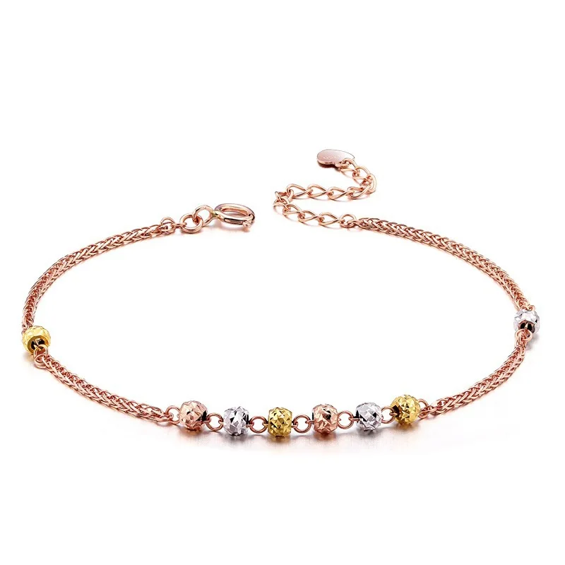 Style 925 Sterling Silver Bracelet Exquisite Rose Gold Bead Bracelet For Woman Charm Jewelry Gift