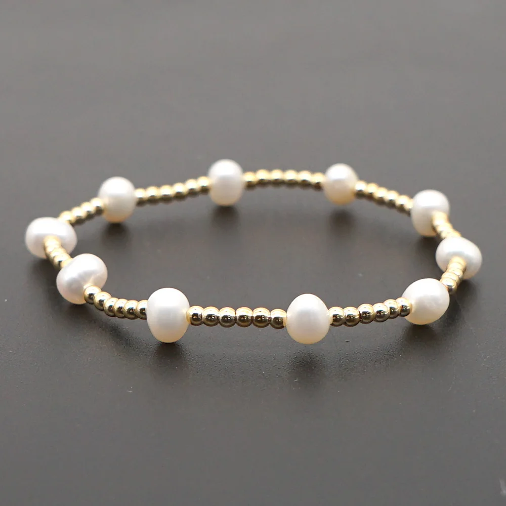 Go2Boho Freshwater Pearl Beads Bracelet Luxury Bracelets 2020 Jewelry For Women Braclets Gold Color High Quality Beaded Armband
