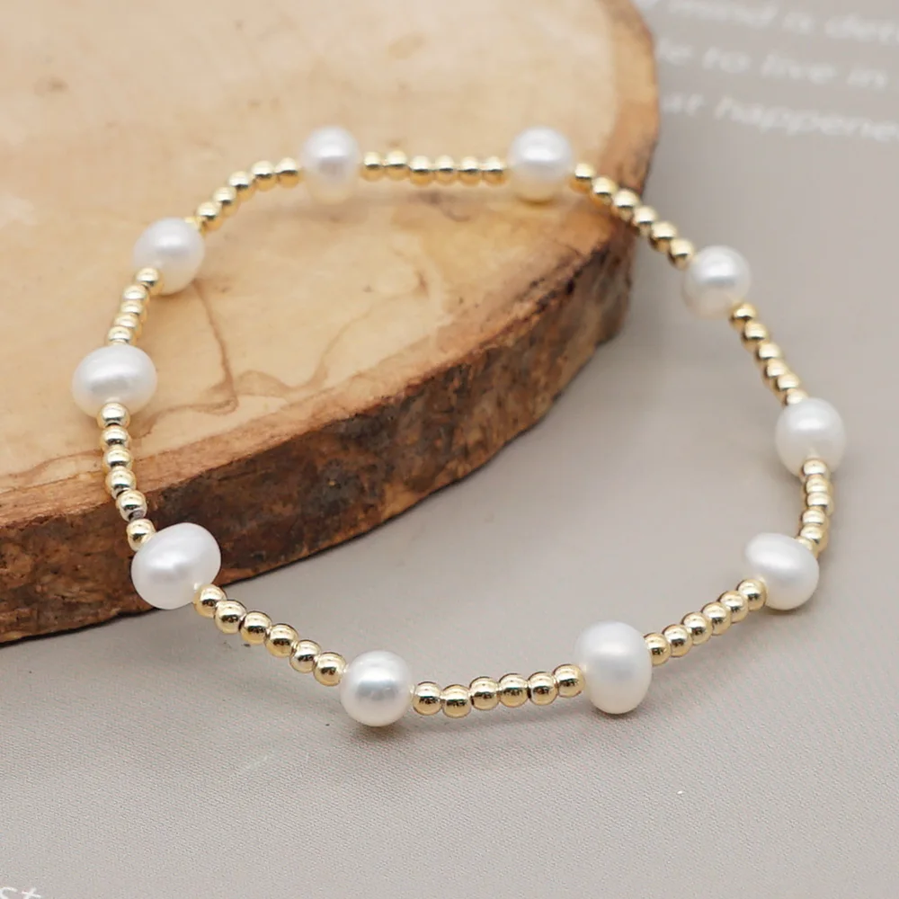Go2Boho Freshwater Pearl Beads Bracelet Luxury Bracelets 2020 Jewelry For Women Braclets Gold Color High Quality Beaded Armband