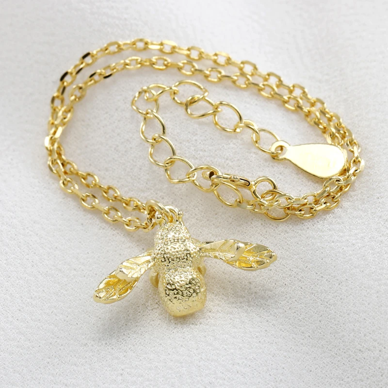 Fashion Jewelry Beautiful 925 Sterling Silver Bracelets Bees Gold Simple Personality Sweet Bracelets