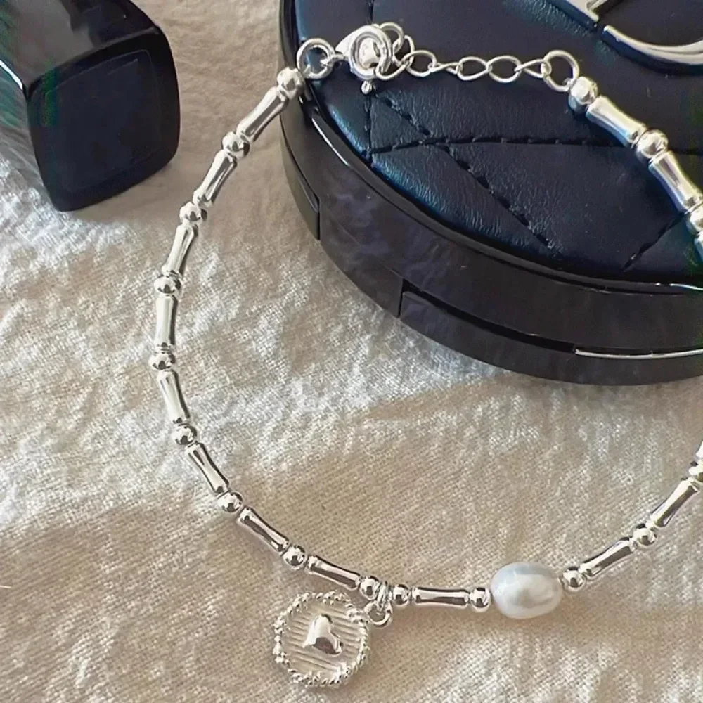 Certified 925 Sterling Silver Original  Bracelets Pearls Bamboo Knots  for Women Luxury Brand Jewelry Handicraft Beaded Gift