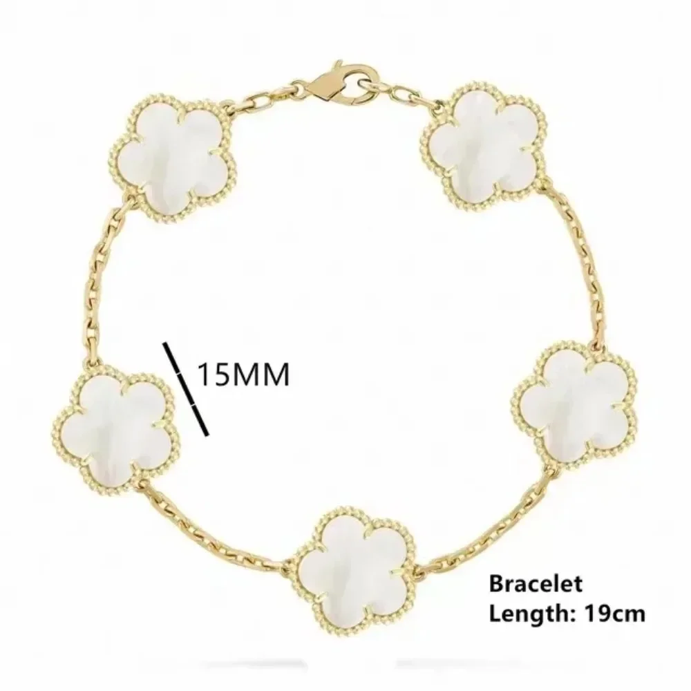 S925 Silver Bracelet for Women Man Fashion Jewelry Plating K Gold Four Leaf Clover Luxury Brand Couple Chain Wholesale