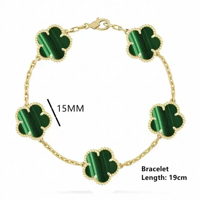 S925 Silver Bracelet for Women Man Fashion Jewelry Plating K Gold Four Leaf Clover Luxury Brand Couple Chain Wholesale