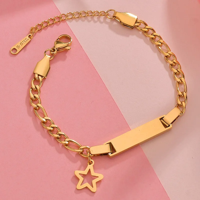 Personalized Date Name Bracelet for Baby Gift Custom Stainless Steel Gold Color Boy Girls Family Jewelry Cadeau Personnalisé