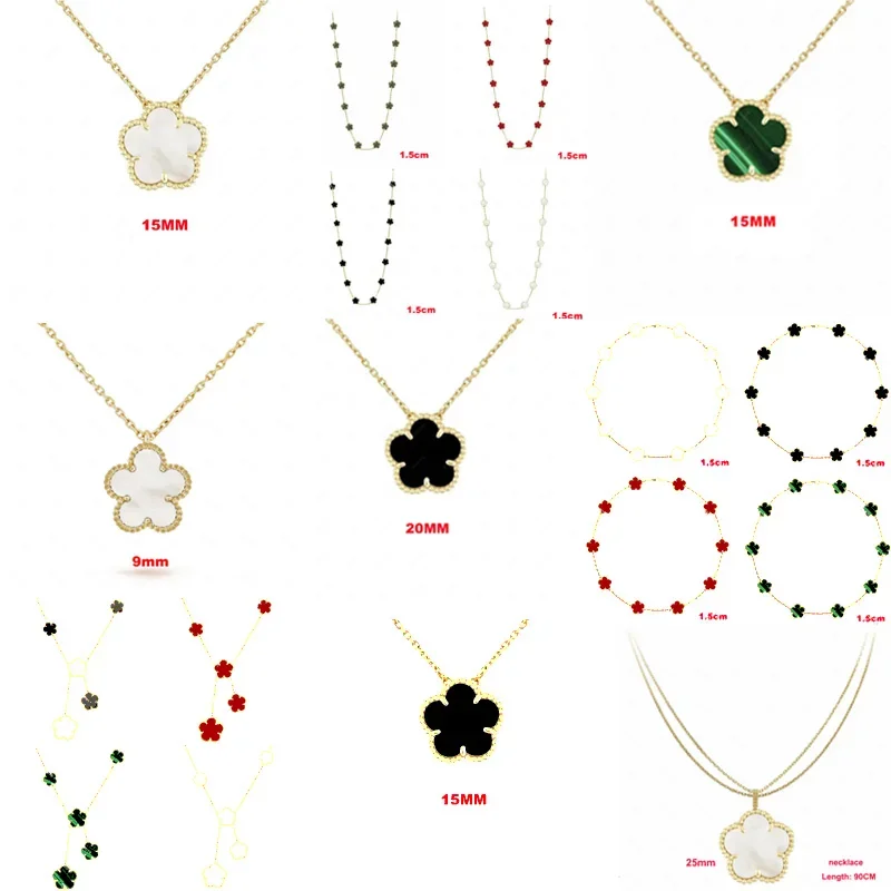 Hot Selling Natural Gemstones 925 Silver Clover Four Leaf/Five Leaf Necklace Sweater Chain For Women Party Jewelry Free Shipping