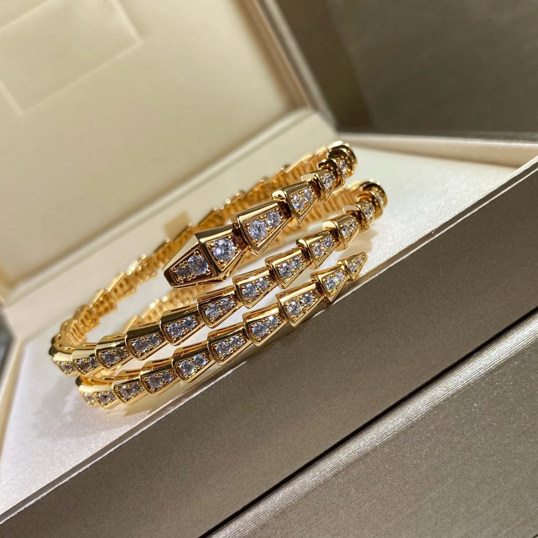 Europe And America Hot Selling Simple Fashion Women's Popular Bangle Luxury Jewelrydouble Circle Snake Shape Bracelet  Gift
