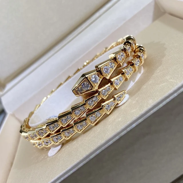 Europe And America Hot Selling Simple Fashion Women's Popular Bangle Luxury Jewelrydouble Circle Snake Shape Bracelet  Gift