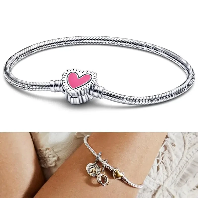 Popular Women's Exquisite Jewelry 925 Pure Silver Gold Love Daisy Snake Bone Bracelet DIY Charming Jewelry Fashion Light Luxury