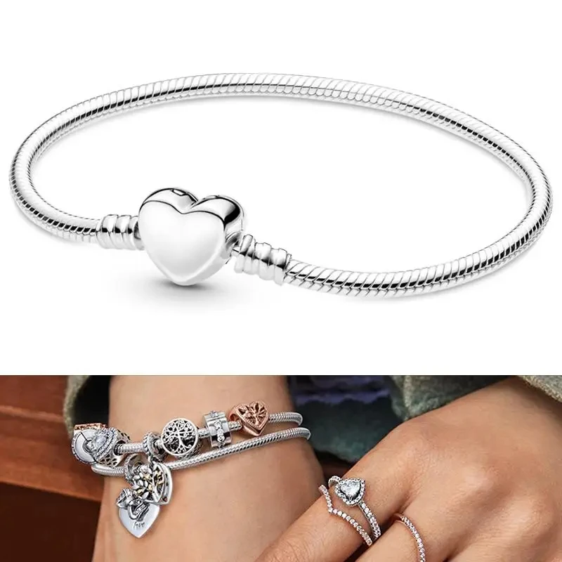 Popular Women's Exquisite Jewelry 925 Pure Silver Gold Love Daisy Snake Bone Bracelet DIY Charming Jewelry Fashion Light Luxury