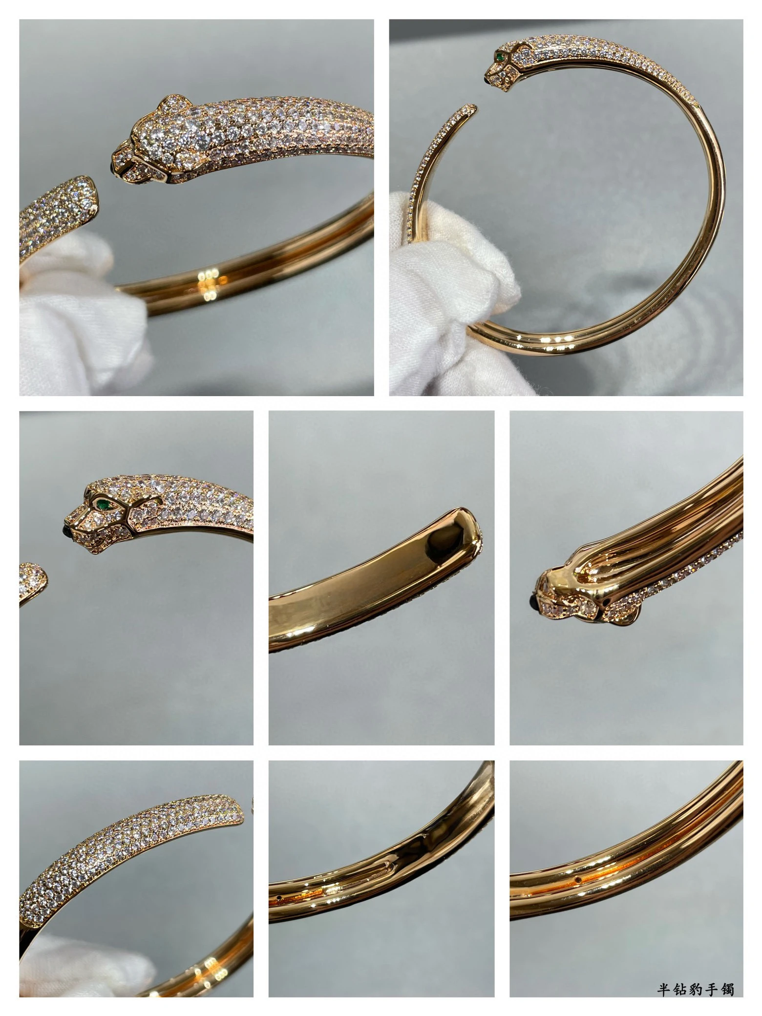 Hot Brand Vintage Diamond Bracelets Luxury Jewelry For Women Diamond Designer Bangle 925 Sterling Silver Leopard Lady Bracelet