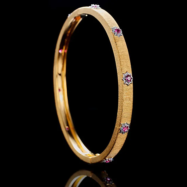 ZOCA Classic Star Slim Bracelet Bangle Brushed Craft Unique Ruby Zircon Boutique Jewelry Women Gift Friends Family Party Daily