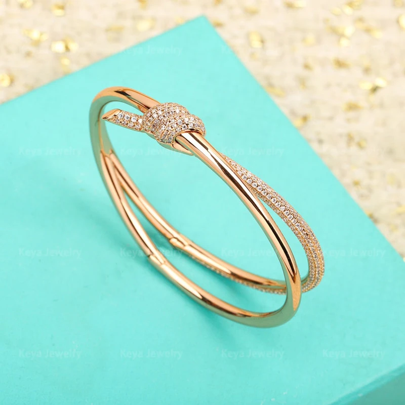 Fashion Design S925 Sterling Silver Knot Bracelet for Women Elegant Luxury Brand High end Jewelry Party Gift