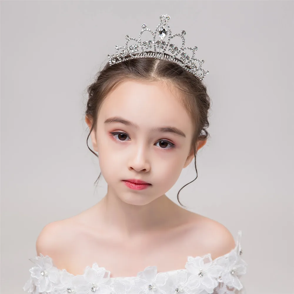 Children Mini Crowns Hair Comb Crystal Princess Crown Bridal Tiaras For Women Girls Rhinestone Pearl Wedding Bridal Tiara Gift