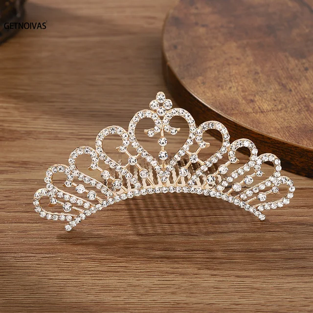 Children Mini Crowns Hair Comb Crystal Princess Crown Bridal Tiaras For Women Girls Rhinestone Pearl Wedding Bridal Tiara Gift