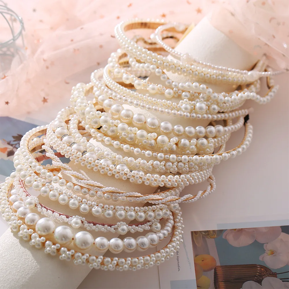 Yobest Fashion Elegant Full Pearls Hairbands for Women Sweet Headband Hair Bundle Lady Hair Hoops Accessories