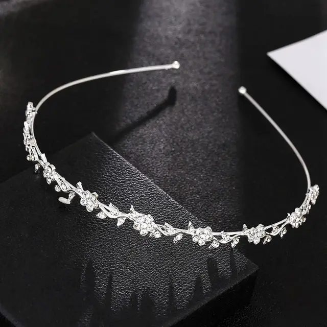 Crystal Rhinestone Headband Pearls Hairband for Women Bridal Wedding Tiara Hair Accessories Crown Headband Headwear Hair Jewelry