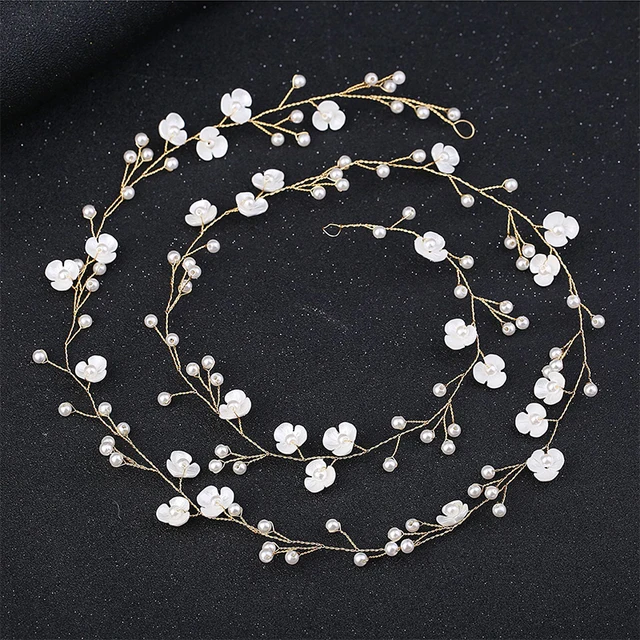 Handmade Shell Pearl Flower Bride Wedding Wedding Hairband Crystal Headband Wedding Hair Accessories Handmade Flower Pearl