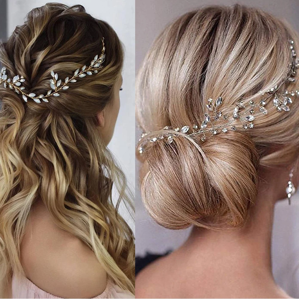 Rhinestone Pearl Hair Accessories Hairband Hairpins Crystal Hair Belt Wedding Bridal Hair Ornaments Hair Jewelry Bride Headdress