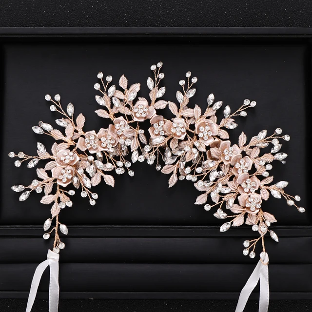 Silve rColor Bridal Flower Headband Prom Tiara Wedding Hair Accessories Bride Handmade Hair ornaments Female Crystal Headdress