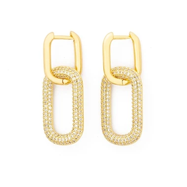 Classic Charm 5 Colors Choice Geometric Crystal Drop Earrings Dangle Micro Pave Copper CZ Jewelry For Women Christmas Gifts