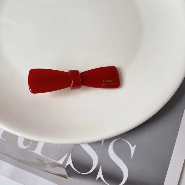 Ins Hot Selling Temperament Simple Retro Bowknot Fashion Acetate Bow Hairpin Duckbill Clip Hair AccessoriesProduct sellpoints