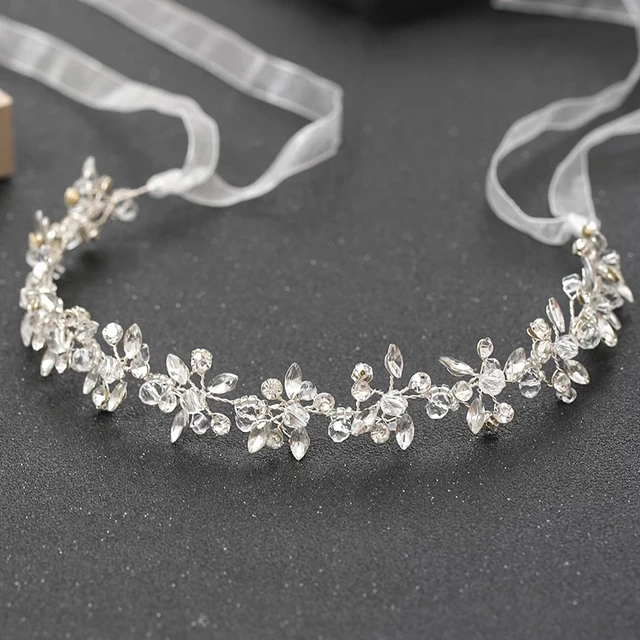 Wedding Headbands For Women Bride Handmade Crystal Rhinestone Tiaras Silver Color Hairbands Hair Accessories Queen Headband Gift