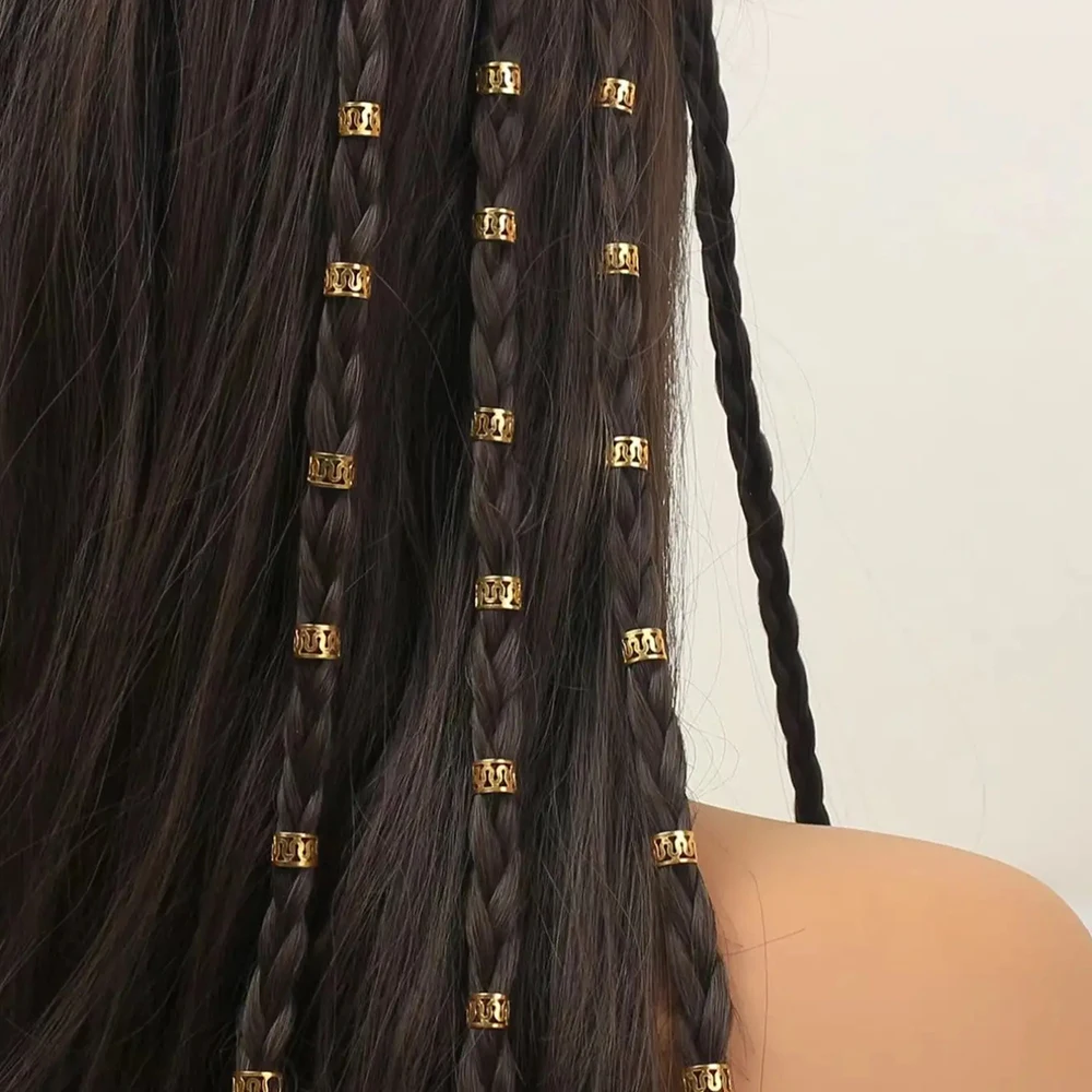 100pcs Set Vintage Hair Clip Ethnic Style Hollowed Out Hair Curler Alloy Circular Hair Loop Coil Hair Spring Snake Shaped