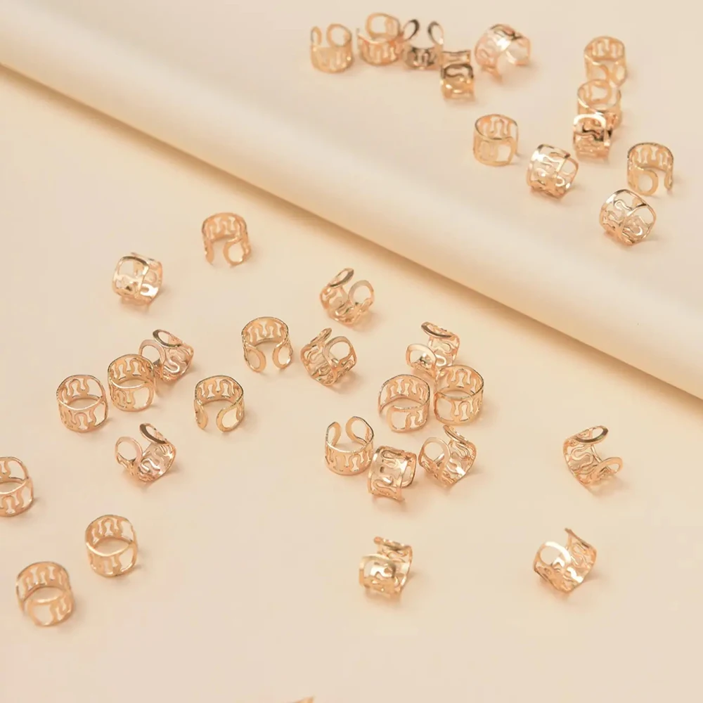 100pcs Set Vintage Hair Clip Ethnic Style Hollowed Out Hair Curler Alloy Circular Hair Loop Coil Hair Spring Snake Shaped