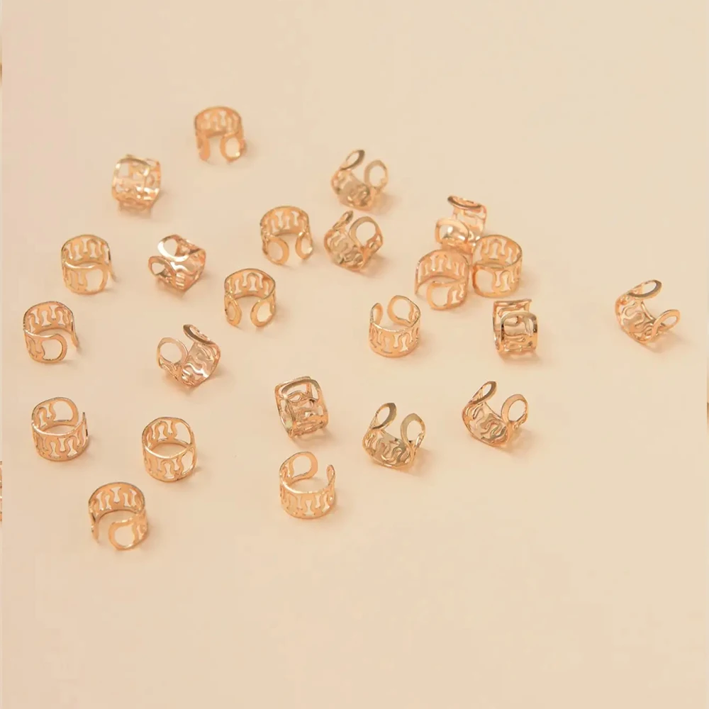 100pcs Set Vintage Hair Clip Ethnic Style Hollowed Out Hair Curler Alloy Circular Hair Loop Coil Hair Spring Snake Shaped